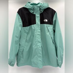 The North Face DryVent Rain Jacket Womens XXL Aqua Black Hooded Waterproof Shell